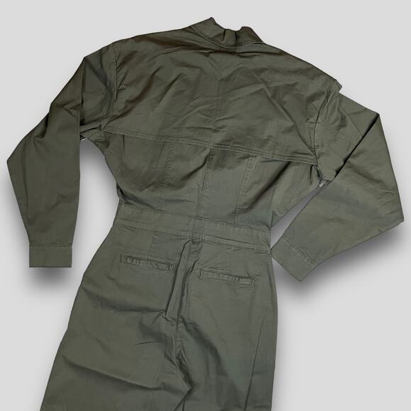 GOOD AMERICAN NEW RETRO WORKWEAR JUMPSUIT OLIVE GREEN SIZE 1 - Picture 4 of 10